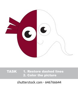 Cute Beet. Dot to dot educational game for kids. Half tracing page.