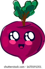 Cute Rüben, Illustration, Vektorillustration auf weißem Hintergrund.
