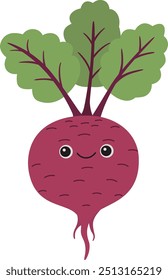 Cute beet with smiling face