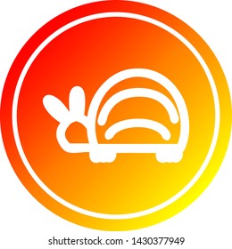 cute beetle circular icon with warm gradient finish
