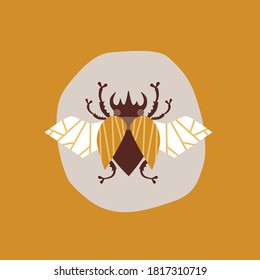 Cute beetles vector poster for room decoration.