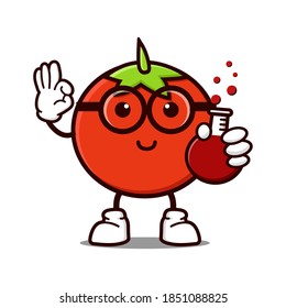 cute beetroot cartoon mascot character funny expression with holding chemical bottle