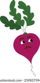 Cute beetroot in cartoon style
