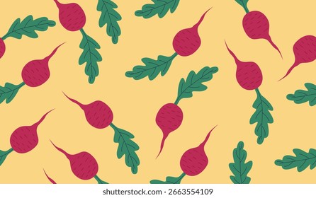 Cute beetroot pattern background vector design
