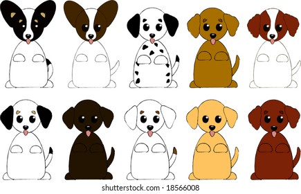 Cute Begging Puppy Cartoons