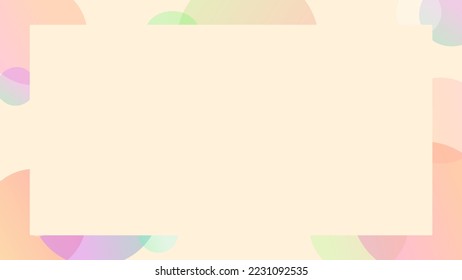 Cute beige colorful dynamic frame background vector illustration.