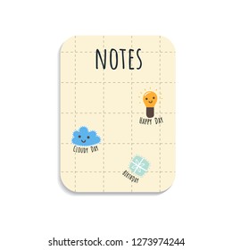 Cute beige note paper vector