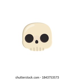 cute beige skull flat illustration