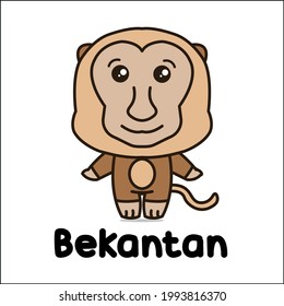 Cute Bekantan Cartoon Symbol, Vektorgrafik