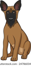 Cute belgian shepherd puppy vector illustration