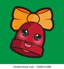 cute "bell" cartoon images with a funny expression, isolated with solid colored background.