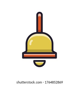 Cute Bell Cartoon Vektorsymbol Illustration.