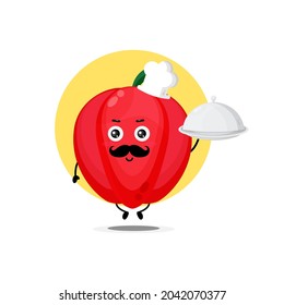 Cute bell pepper characters become chef