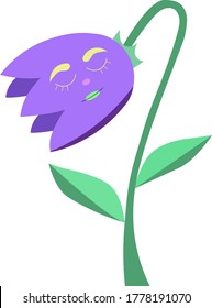 Cute bellflower. Vector stock illustration.