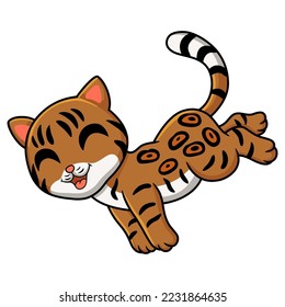 Cute bengal cat cartoon walking