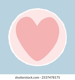 Cute bento cake with a big heart where you can add text for your needs. Top view isolated vector illustration. Happy birthday, Valentine, I love you, Thank you or other greetings cake