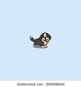 Cute bernese mountain puppy cartoon, vector illustration