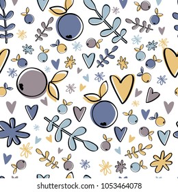 Cute berry seamless pattern. Pastel background for kids design.