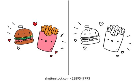 cute best friends doodle illustrations