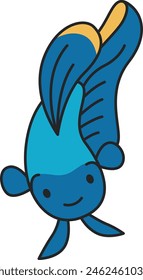 Cute betta fish cartoon vector illustration