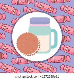 cute beverage jar with cookies