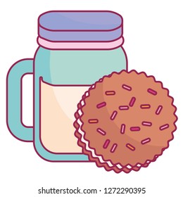 cute beverage jar with cookies