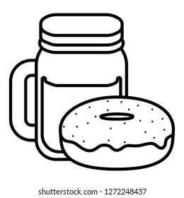 cute beverage jar with donut