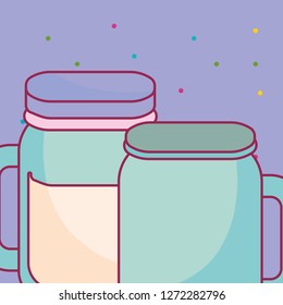 cute beverage jar icon