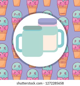 cute beverage jar icon