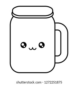 cute beverage jar kawaii character