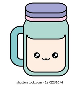 cute beverage jar kawaii character