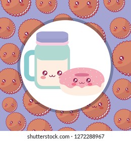 cute beverage jar kawaii character