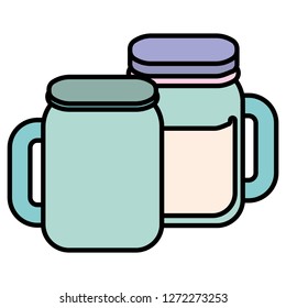 cute beverage jars icons