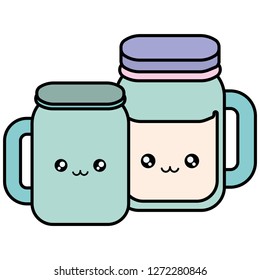 cute beverage jars kawaii characters