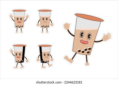 Cute Beverage Retro Sticker Set