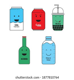 Cute Beverages Icon - Vector