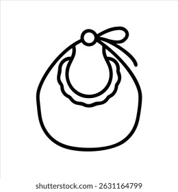 Cute bib object icon modern art design black and white with bold outline 