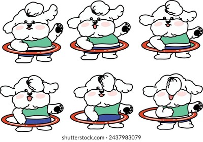 Netter Bichon Fries Charakter, trainierender Hund, weißer Hund Charakter