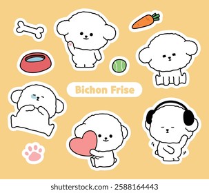 Cute Bichon Frise Character Sticker