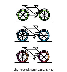 cute bicycle icon , illustration on white background .