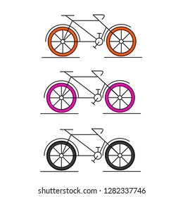 cute bicycle icon , illustration on white background .
