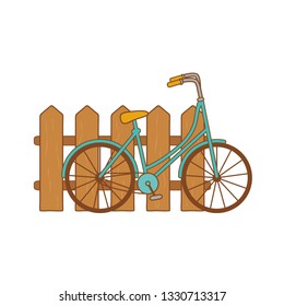 cute bicycle retro with fence