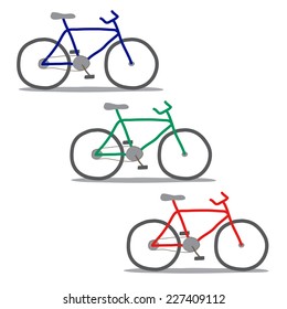 Cute Bicycles Hand Drawing Vector