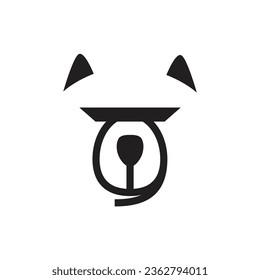 cute big bear with angry face logo vector