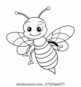 A cute, big bee with fluffy stripes and tiny wings buzzes happily among flowers, smiling as it spreads pollen and brings a sweet, cheerful spring vibe. 
