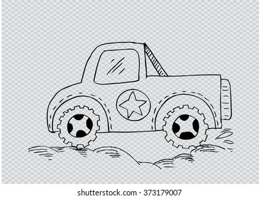 Cute big car cartoon.