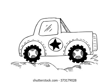 Cute big car cartoon.