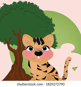 Cute big cat concept. Creative idea design for template, brochure or presentation.