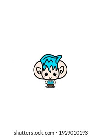 cute big eared boy character vector design