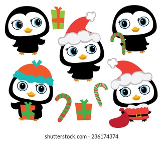 Cute Big Eyes Christmas Penguin 